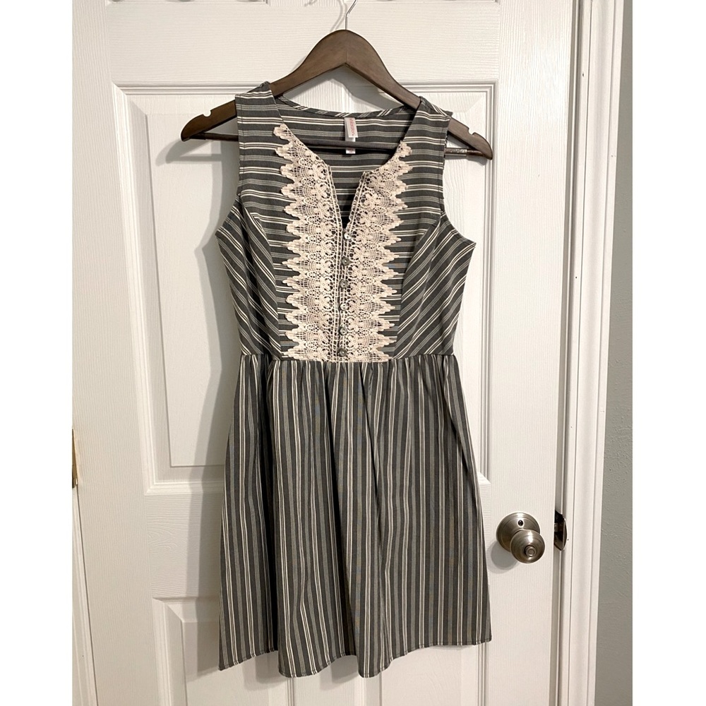 Gray Striped Dress